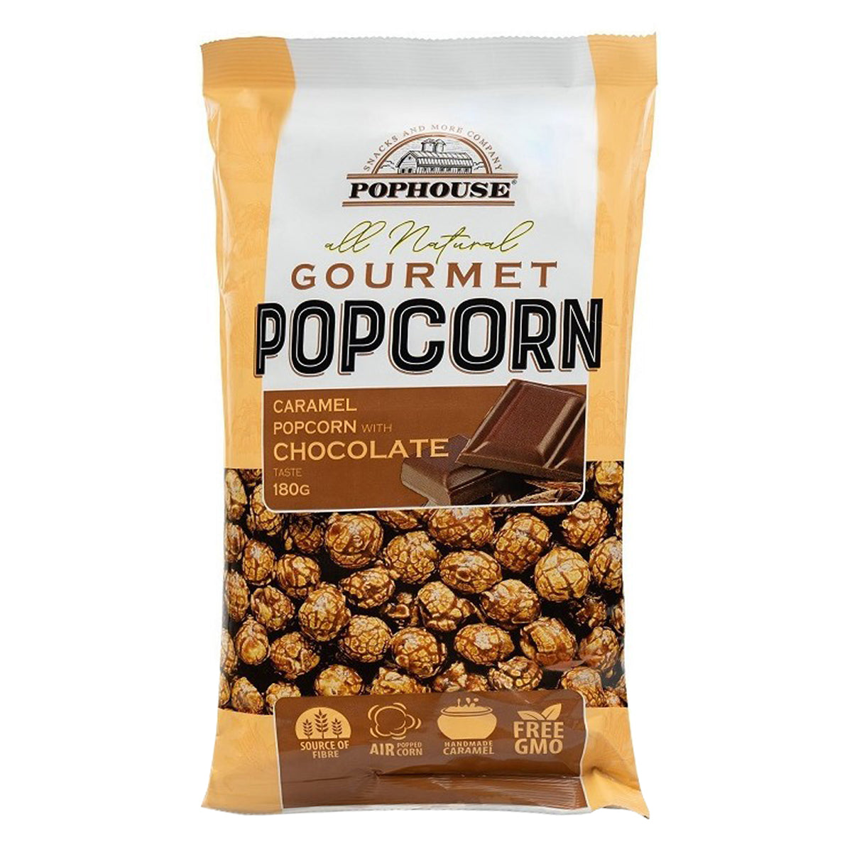Pops corn caramel avec du chocolat